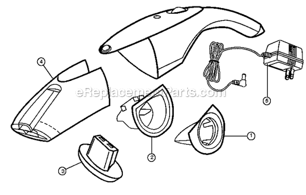 Page A Diagram and Parts List for BD10200  Dirt Devil Hand Vacuum
